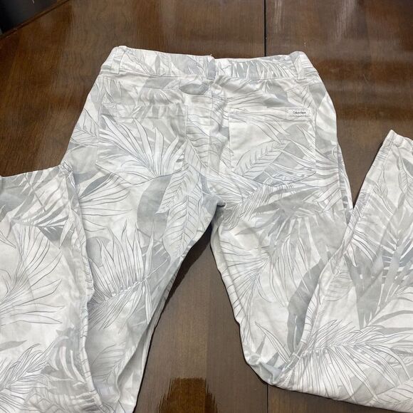 Calvin Klein Gray Printed Cotton Straight Ankle Jeans Women's Size 4 Used - Picture 16 of 16